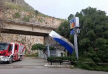 Borgetto. Crolla albero su distributore di carburanti. Nessun ferito